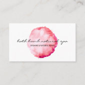バスボムグリーンサークルウォーターカラーブラシピンク 名刺 (正面)