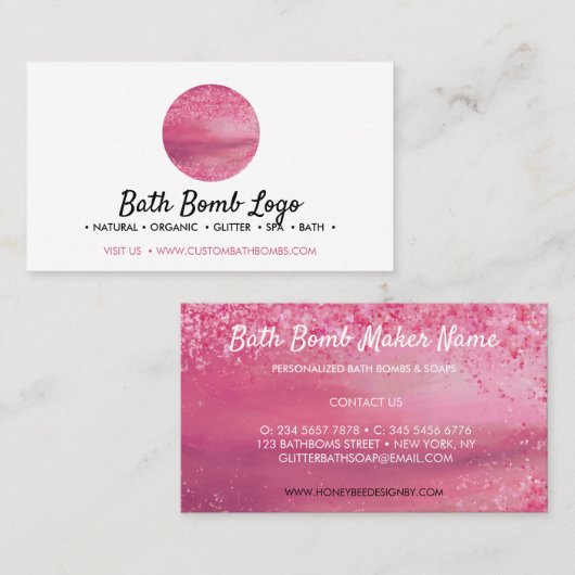 バスボムピンク 名刺 (正面/裏面)