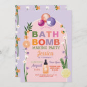 バスボム工作 誕生日 フレグランス 招待状 (正面/裏面)
