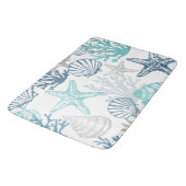 バスマットシーセルヒトデ模様ブルーとティール（緑がかった色） バスマット (アングル)