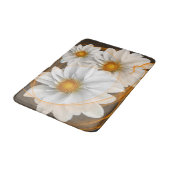 バスマットフラワーホワイトブラックオレンジ バスマット (アングル)