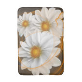 バスマットフラワーホワイトブラックオレンジ バスマット (正面縦)