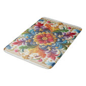 バスマットレインボーフラワー刺繍探しフローラ バスマット (アングル)