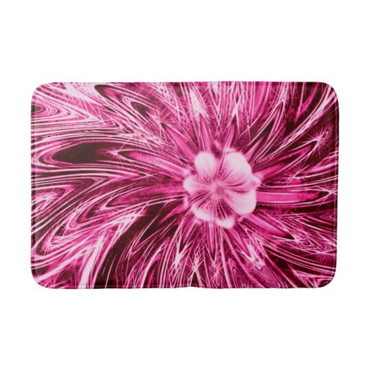 バスマット抽象芸術ラインパープルフラワー バスマット (正面)