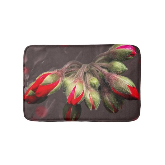 バスマット開花赤と黒 バスマット (正面)