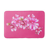 バスマット – ピンクの剥き取りゲラニウム (正面)
