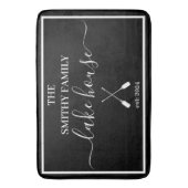 バスマット – レイクハウスブラックアンドホワイト (正面縦)