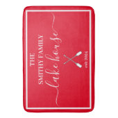 バスマット – レイクハウス赤と白 (正面縦)