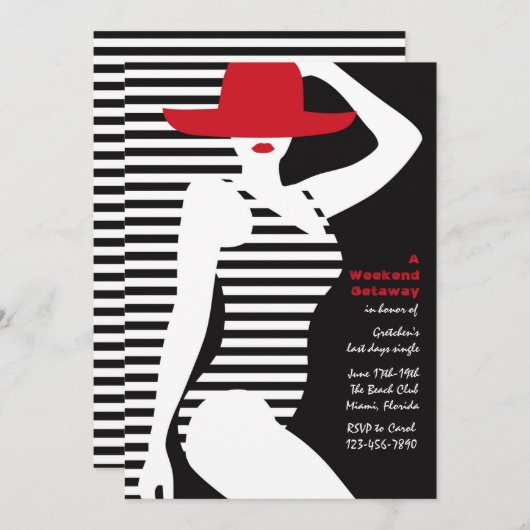 バスミュージックの美女招待状 招待状 (正面/裏面)