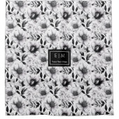 バスモダン用白黒フローラカーテン シャワーカーテン (正面)