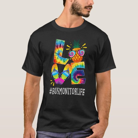 バスモニター愛パイナップル夏オフ関税タイディ Tシャツ (正面)