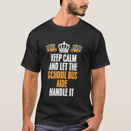 バスモニター 落ち着いて対応せよ バスアシスタント バスガイド Tシャツ (正面)