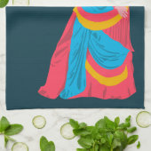 バスルポップ・アートのドレスを着たアート歴史女性カスタム キッチンタオル (折り畳み)