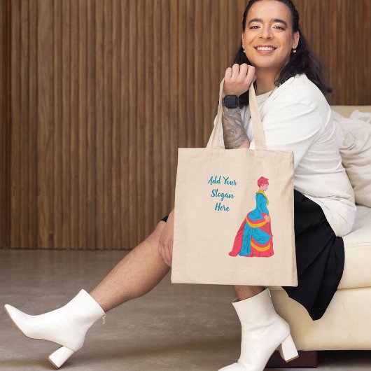 バスルポップ・アートのドレスを着たアート歴史女性カスタム トートバッグ