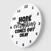 バスルームおもしろいインスピレーションのワードアート ラージ壁時計 (傾斜)