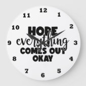 バスルームおもしろいインスピレーションのワードアート ラージ壁時計 (正面)