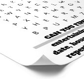 バスルームおもしろいウォール装飾：パウダールームワードファインダー ポスター (角)