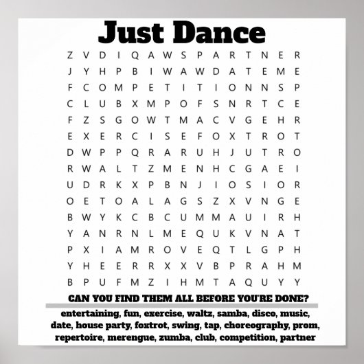 バスルームおもしろいウォール装飾：パウダールームワードファインダー ポスター (正面)