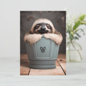 バスルームおもしろいデコールウォールアートスロース シーズンカード (スタンド正面)