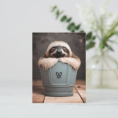 バスルームおもしろいデコールウォールアートスロース ポストカード (スタンド正面)