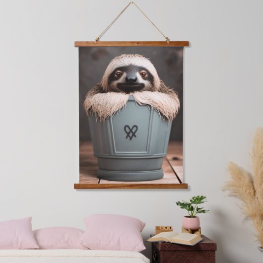 バスルームおもしろいデコールウォールアートスロース 吊り下げ型タペストリー (寝室)