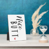 バスルームおもしろいデコールサイン – ニースお尻 – ハーフバス フォトプラーク (側面)