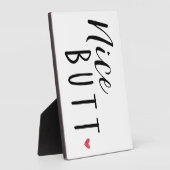 バスルームおもしろいデコールサイン – ニースお尻 – ハーフバス フォトプラーク (側面)