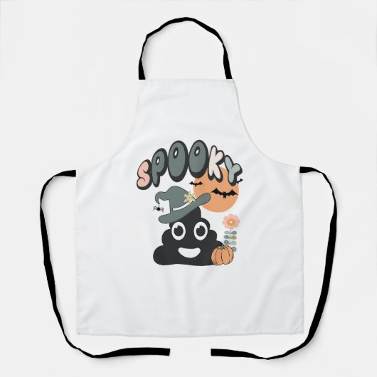 バスルームおもしろいユーモアかわいいレトロハロウィン不気味P エプロン (正面)