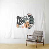 バスルームおもしろいユーモアかわいいレトロハロウィン不気味P タペストリー (インサイチュ(横))