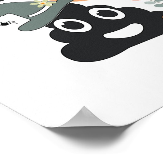 バスルームおもしろいユーモアかわいいレトロハロウィン不気味P ポスター (角)