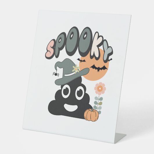 バスルームおもしろいユーモアかわいいレトロハロウィン不気味P 台座サイン (正面)