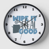 バスルームおもしろいワイプワードアート 壁時計 (正面)