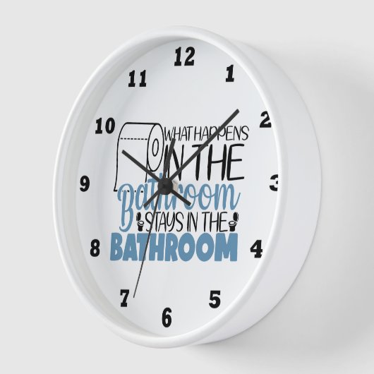 バスルームおもしろいワードアートが起こること 壁時計 (傾斜)