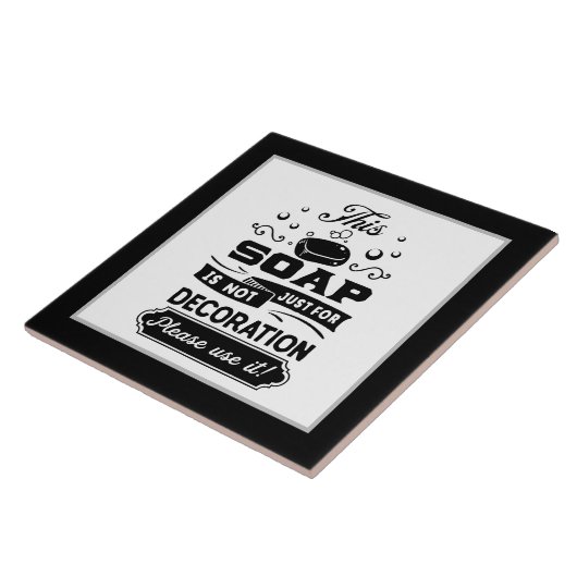 バスルームおもしろい石けん言葉アートセラミックタイル タイル (側面)