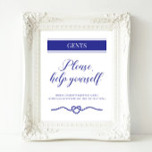 バスルームかごネイビー航海のブルー結婚のサイン ポスター