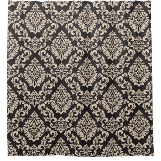 バスルームに調和ダマスクでエレガント追加 シャワーカーテン (正面)