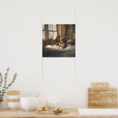 バスルームのくまの芸術 ポスター (キッチン)