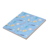 バスルームのアメニティ模様(青) タイル (側面)