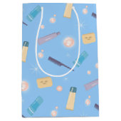 バスルームのアメニティ模様（青） ミディアムペーパーバッグ (正面)