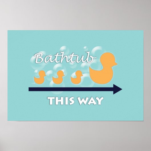 バスルームのウォールアート「列にアヒル」ポスター ポスター (正面)
