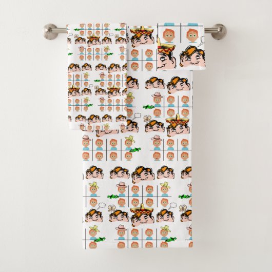 バスルームのタオルおもしろいセット顔式 バスタオルセット (インサイチュ)