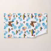 バスルームのタオルがイルカに蝶をセット バスタオルセット (ハンドタオル)