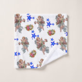 バスルームのタオルがエンジェルブルーの星を設定 バスタオルセット (ウォッシュタオル)