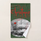 バスルームのタオルがクリスマスを飾る バスタオルセット (ハンドタオル)