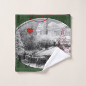 バスルームのタオルがクリスマスを飾る バスタオルセット (ウォッシュタオル)