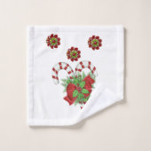 バスルームのタオルがクリスマスを飾る バスタオルセット (ウォッシュタオル)