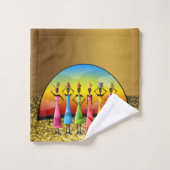 バスルームのタオルがクリスマスを飾る バスタオルセット (ウォッシュタオル)