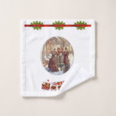 バスルームのタオルがクリスマスを飾る バスタオルセット (ウォッシュタオル)