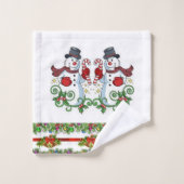 バスルームのタオルがクリスマスを飾る バスタオルセット (ウォッシュタオル)