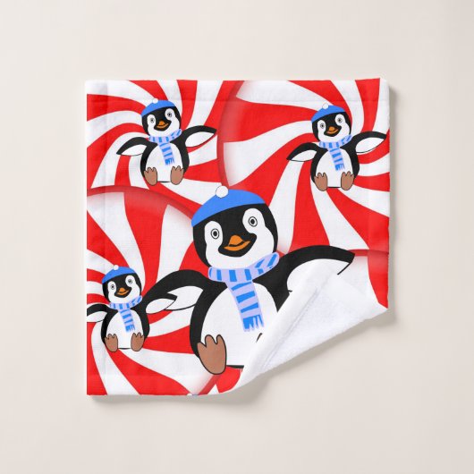 バスルームのタオルがクリスマスを飾る バスタオルセット (ウォッシュタオル)